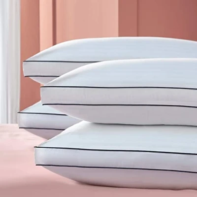 Image of Silentnight Hotel Collection Luxury Pillows 4 Pack Soft Touch Quality Bed for Back and Side Sleepers with Box Design Offering Extra Head Neck Support of