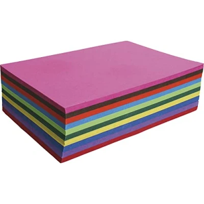 Image of Clairefontaine Ref 455399C Carta Coloured Paper (25 Sheets) 50 x 65cm Size, 130gsm Paper, Acid Free, Recycled Blue Angel Certified Assorted Colours