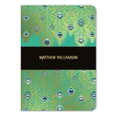 Image of Matthew Williamson Jade Peacock Heart A5 Notebook