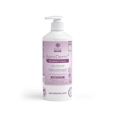 Image of AproDerm Emollient Cream with Pump Dispenser Suitable for Dry Skin, Dermatitis, and Eczema (500g) Vegan