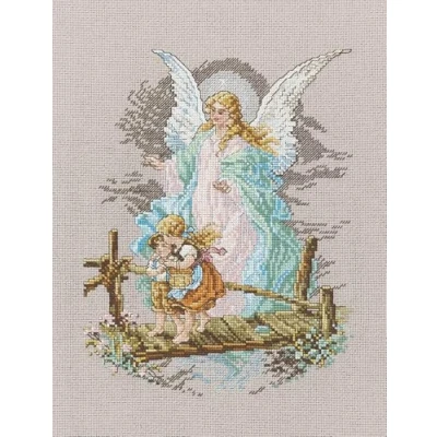 Image of Janlynn Guardian Angel Counted Cross Stitch Kit,7.5 x 9.875 inch (Pack of 14), Cotton, White, 6&#039;&#039; 22&#039;&#039;