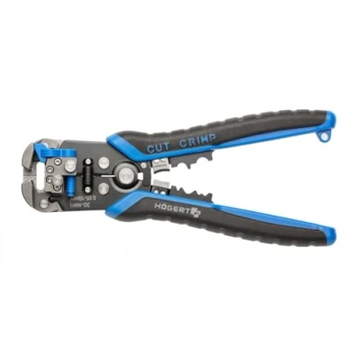 Image of HÖGERT HT1P182 Automatic Insulation Stripper, Black/Blue, 210 mm