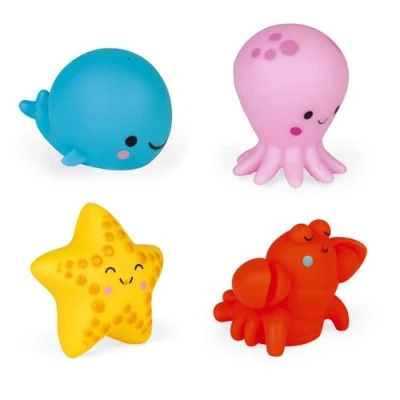 Image of Janod 4 Piece Sea Life Squinter Set Early Years Bath Toy From 10 months onwards J04703