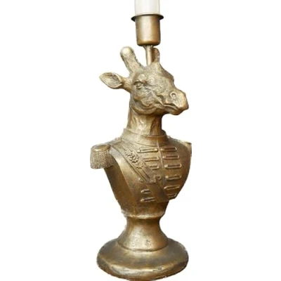 Image of Giraffe Candle Holder Gold African Inspired Dinner/Taper Display
