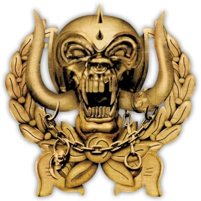 Image of Heart Rock Motorhead Everything Louder Forever Gold Pin Badge, One Size