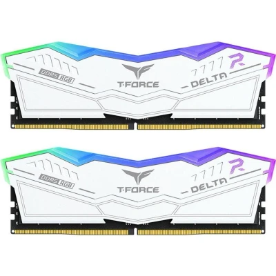 Image of TEAMGROUP T Force Delta RGB DDR5 Ram 32GB Kit (2x16GB) 7200MHz (PC5 57600) CL34 Desktop Memory Module (White) for 600 Series Chipset FF4D532G7200HC34ADC01