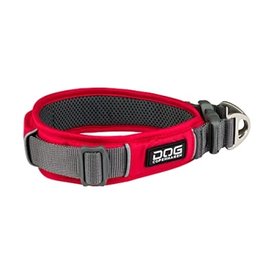 Image of Dog Copenhagen Urban Explorer Collar 2.0 Padded Reflective Comfortable, Classic Red, Size S
