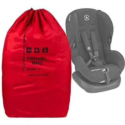 Image of Personalized Car seat Travel Bag for site to 80x45x45 cm Airport Airline Gate Check Trips Ultra Durable Accessories Red [085]