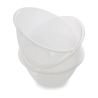 Image of ZOPPER Clear Plastic Kitchen Mixing Bowl, Serving Bowl Lightweight, Easy to Clean, Multipurpose for Fruit, Vegetable, Salad Set of 3 (25cm)