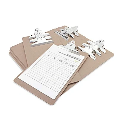 Image of Rapesco 1521A Business Pack: 12 Heavy Duty Hardboard Clipboards, A4+, Brown
