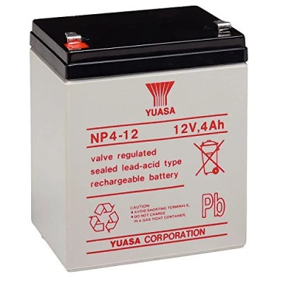 Image of NP4 12 Yuasa 4Ah 12v Rechargeable Lead Acid Battery