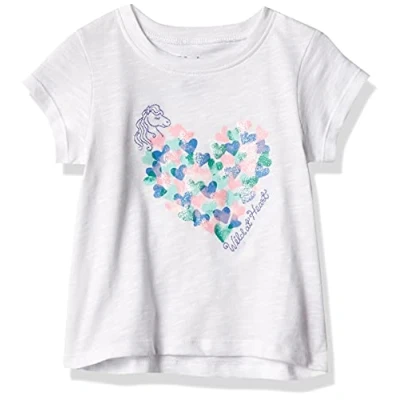 Image of Hatley Baby Girls&#039; Short Sleeve T Shirt, Wild at Heart, 2 Years