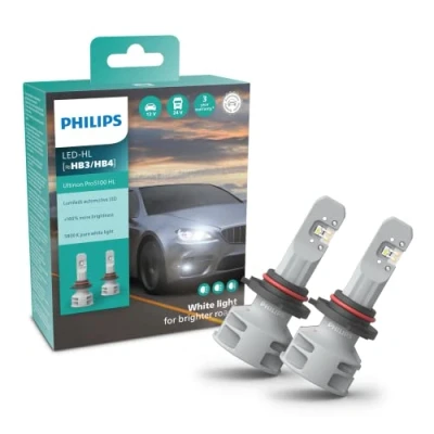 Image of Philips Ultinon Pro5100 LED car headlight bulb (HB3/HB4), +160%, 5.800K, set of 2