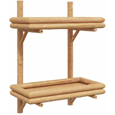 Image of vidaXL Wall Shelf with mounted Brown 45 x 26 60 cm Bamboo