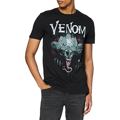 Image of Marvel Men&#039;s Venom Sneak T Shirt, Black, L UK