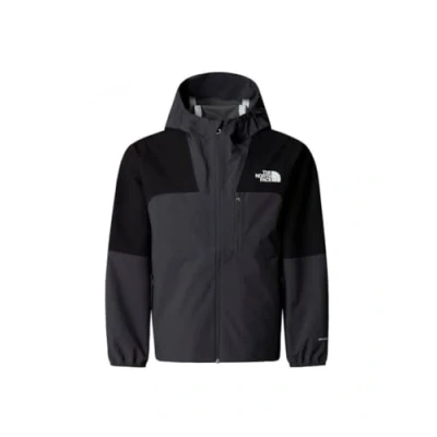 Image of The North Face TEEN HIKE Packable Shell Unisex Waterproof jacket for kids, Size: 7/8y, Black/asphalt grey