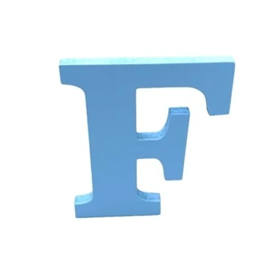 Image of Blue Wooden MDF Letter F Size 13cm Tall Free Standing Letters for Arts &amp; Crafts Personalized Name Decor