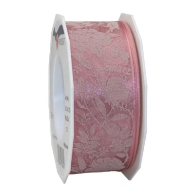 Image of C.E. Pattberg Präsent Wildrose Wired Ribbon Pink 40 mm width, 20 m length