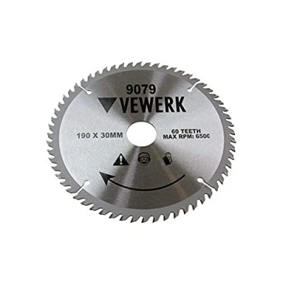 Image of VEWERK TCT Circular Saw Blade 190mm x 30mm 60T fits Festool, Makita 9079