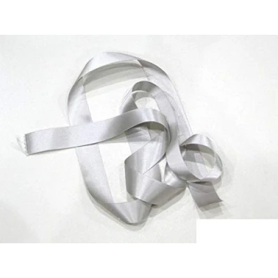 Image of Berisfords Silver Grey 5mm Double Sided Satin Ribbon 100% Polyester Yarn (5 Meters)
