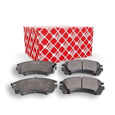 Image of 4106058Y85, 4106058Y87, 4106067R86, 4106086R85, D106067R86 Brake pad set FEBI BILSTEIN 16275 Front Axle with acoustic wear warning