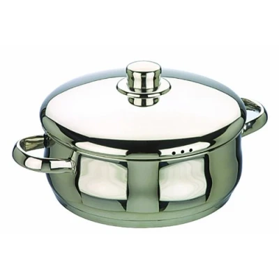 Image of Ibili Casserole Oslo Belly Shape with lid 16 cm, Stainless Steel, Silver
