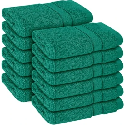 Image of ZZZMRH 12 Pack Luxury Face Towels (30 x 30 CM) 100% Cotton, Soft Feel Highly Absorbent, Flannels Cloth for Bathroom, Spa, Gym, and Hotel (Face Towel, Jade)