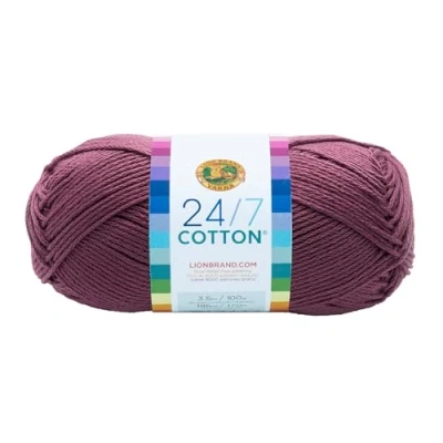 Image of Lion Brand Yarn Company Cotton Yarn, 100 Percent Cotton, Lilac,15.24x6.35x6.35 cm