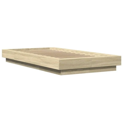 Image of vidaXL Bed Frame without Mattress Sonoma Oak 75x190 cm Small Single