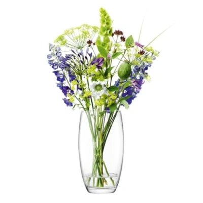 Image of LSA Flower Barrel Bouquet Vase H29cm Clear 1 Unit Mouthblown &amp; Handmade Glass FW31