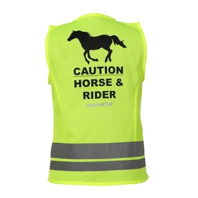 Image of Equi Flector Shires Horse Riding Safety Vest Hi Vis Tabard XL, Yellow