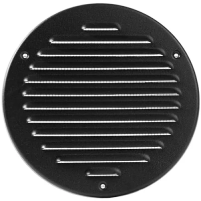 Image of Vent Systems 150 mm / 5.90&quot; Inch Black Metal Cover Round Soffit Air Louver Grille Built in Insect Screen HVAC Vents for Bathroom, Home Office, Kitchen