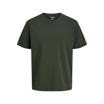 Image of JACK &amp; JONES Men&#039;s Male Einfarbig T Shirt Jjeorganic Basic Tee SS O Neck Noos, Green (Duffel Bag), XL