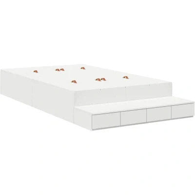 Image of vidaXL Storage Bed Frame White 120x190 cm
