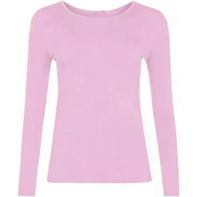 Image of Hiffy Kids Unisex Plain Basic Top Long Sleeve Girls Boys Uniform T Shirt Tops (Baby Pink, 7 8 Years)