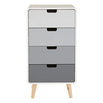 Image of Premier Housewares Chest Of Drawers Bedroom White Furniture Grey and For h89 x w38 d48