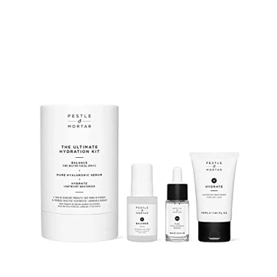 Image of Pestle &amp; Mortar Ultimate Hydration Kit Hyaluronic Acid Face Serum Lightweight Anti Ageing Moisturiser Hydrating Facial Mist