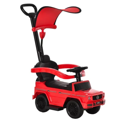 Image of HOMCOM 3 in 1 Kids Children Ride on Push Car Toddler Sliding G350 Licensed Walker Foot to Floor Slider Along with Horn Steering Wheel NO POWER Manual, Red