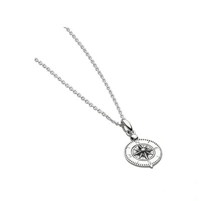 Image of Dew Sterling Silver and Oxidised Explorer Compass Necklace of Length 45.7cm