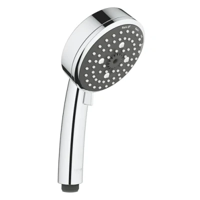 Image of GROHE Vitalio Comfort 100 Hand Shower 10cm with 4 Spray Options (Rain O², Rain, Massage, Jet), Anti Limescale System, Universal Mounting Water Saving 9.5 l/min Flow Limiter, Chrome, 26094000