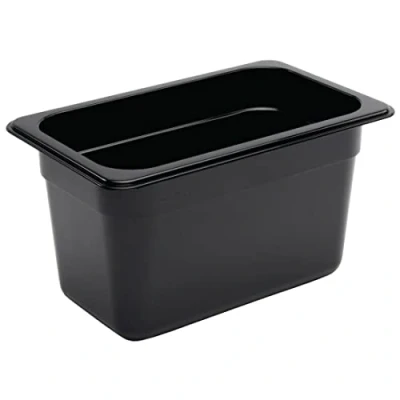 Image of Vogue 1/4 Gastronorm Container 150mm 3.7 Litre Black Catering Food Storage Pan