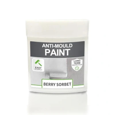 Image of SmartSeal Anti Mould Paint 75ml Sample For Walls &amp; Ceilings in Bathrooms, Kitchens Bedrooms. Ultimate Protection Against Dangerous 5yr Resistance Berry Sorbet Finish
