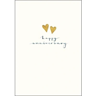 Image of Happy Anniversary Simple Gold Foil Greeting Card Quality Cards
