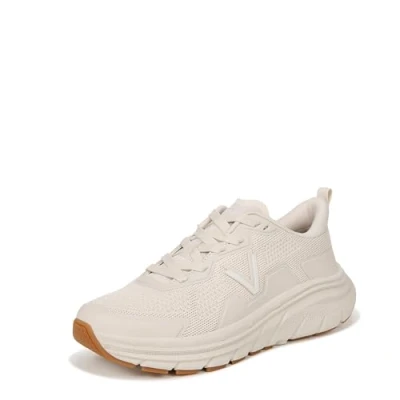 Image of Vionic Women&#039;s Trainers Lace Up Walk Max Shoes with Arch Support Wide Fit Cream White