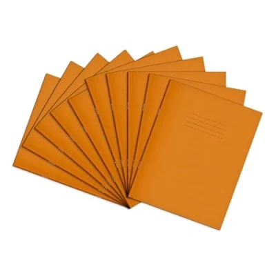 Image of RHINO 9 x 7 Exercise Book 80 Page, Orange, 7mm Squared Pages (Pack 100)