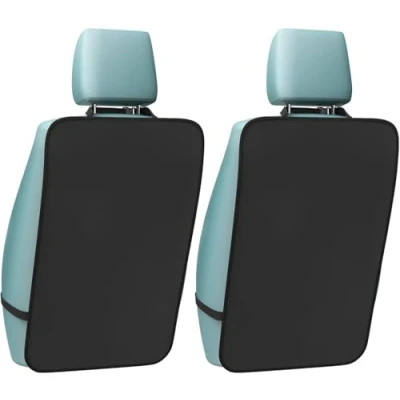 Image of iBune 2 Pack Auto Seat Back Kick Protectors for Kids, Large Mats Car, Waterproof Automotive Car Cover Protect from Dirt, Mud, Stains, Scratches, Fit Most Cars