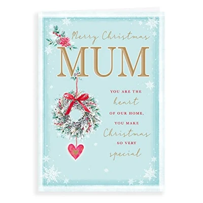 Image of Piccadilly Greetings Classic Christmas Card Mum 10 x 7 inches