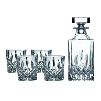 Image of Royal Doulton Bar Set CIDESN14244 Seasons Square Decanter &amp; 4 Tumblers, of 5, Crystalline