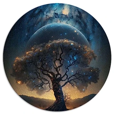 Image of Cosmic Tree of Life 1000 Piece jigsaw puzzles for Adults spheric Recycled Cardboard 26.5x26.5inch