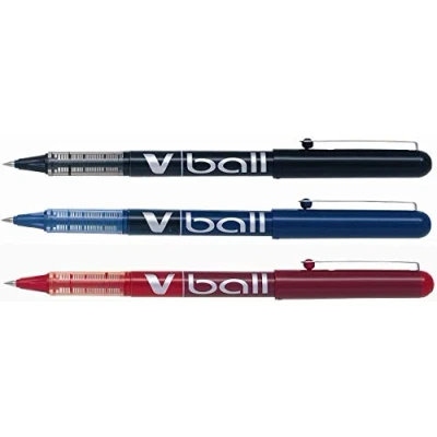 Image of Pilot V Ball 0.5 Liquid Ink Rollerball Pen Wallet of 3 Assorted Colours